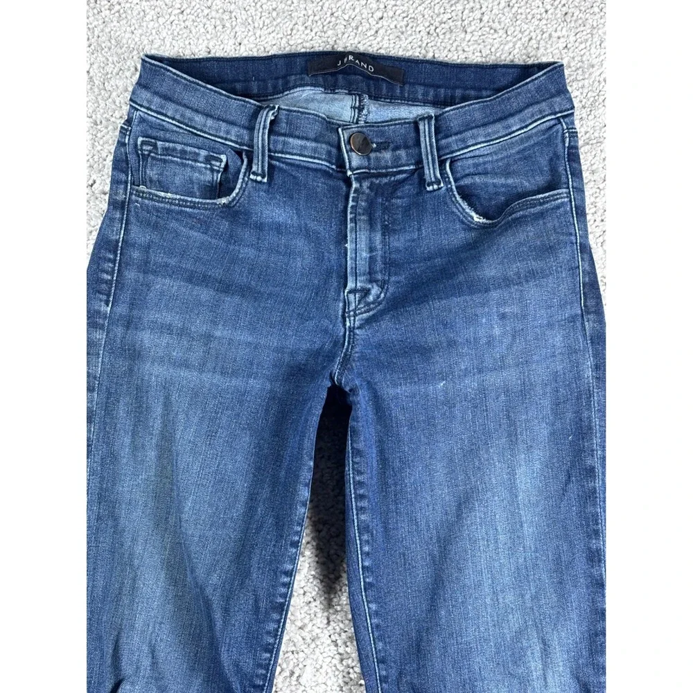 J Brand Womens Skinny Leg Blue Denim Jeans Distressed Knee Rips‎ Size 25/26